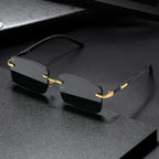 Retro Sunglasses Men Rimless Sun Glasses Shades Cutting Lens