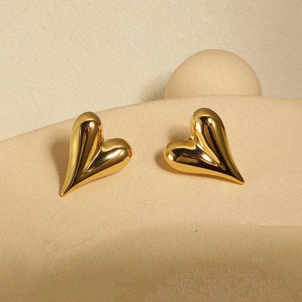 Chunky Golden Heart Jewelry Set – Anti Tarnish