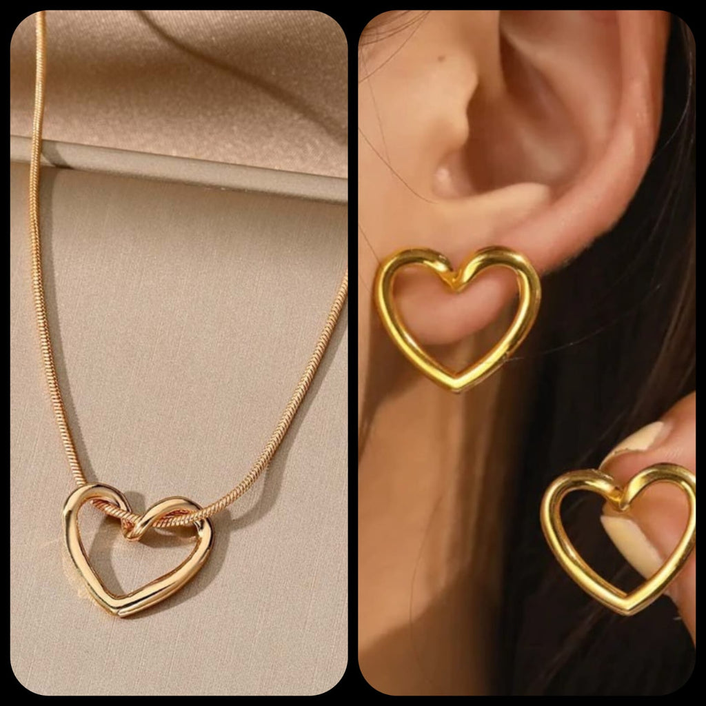 Korean Hollow Heart Jewelry Set – Anti-rust Tarnish