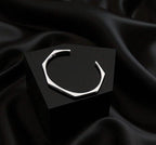 Stainless Steel Hexagon Cuff Bangle 2 Sets