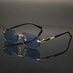 Retro Sunglasses Men Rimless Sun Glasses Shades Cutting Lens