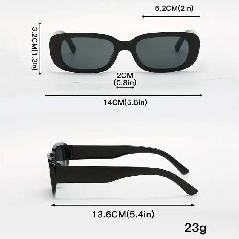 2pcs Small Square Fashion Glasses for Women Men