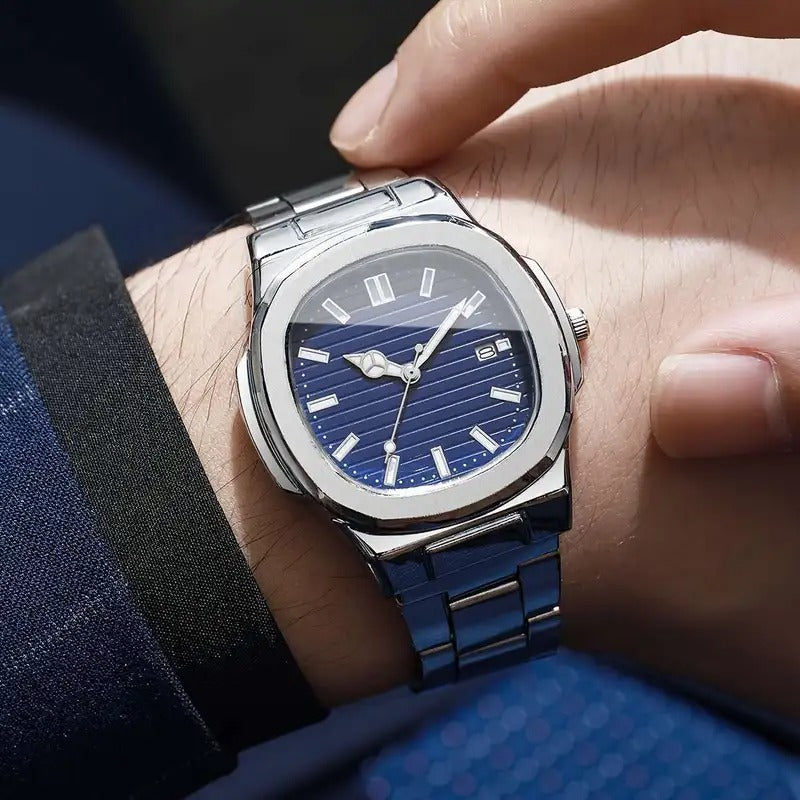 Simple Temperament Square Scale Calendar Dial High-end Trendy Quartz Wristwatch
