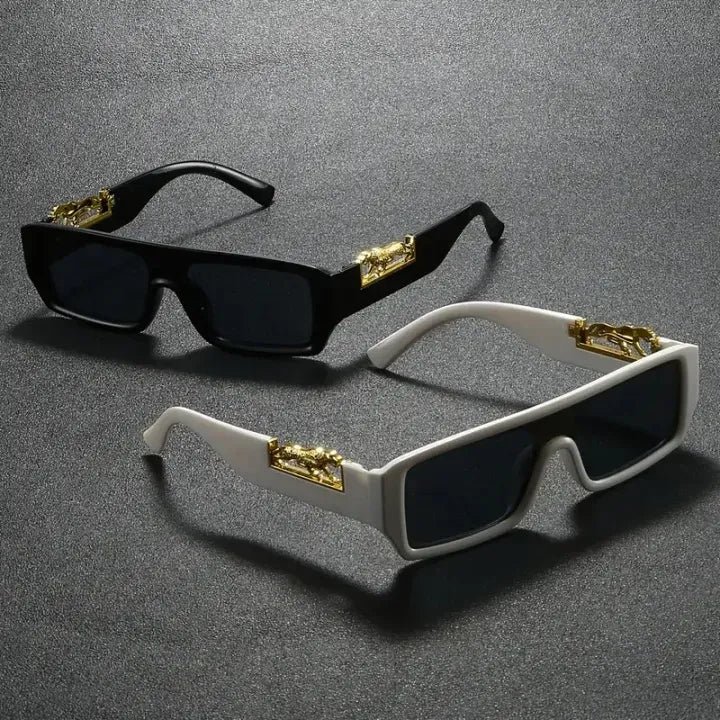 stylish leopard print metal-accented eyeglasses
