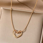 Korean Hollow Heart Necklace – Anti-rust Tarnish