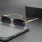Fashionable Leopard Print Rimless Square Sun Glasses