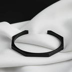 Stainless Steel Hexagon Cuff Bangle 2 Sets