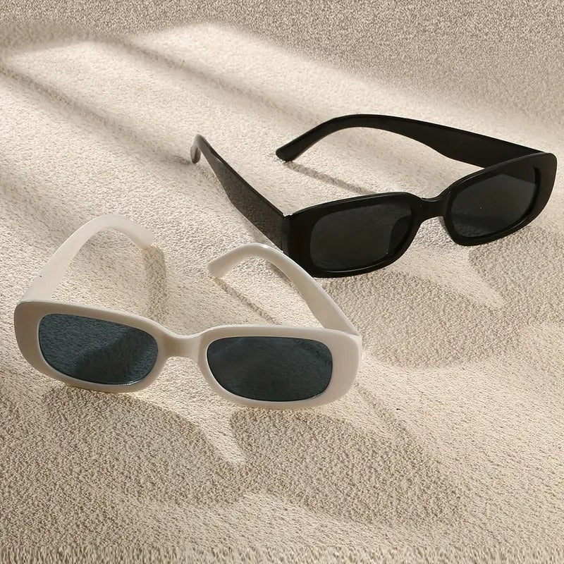 2pcs Small Square Fashion Glasses for Women Men