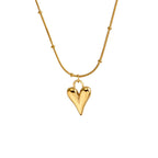 Chunky Golden Heart Necklace – Anti-rust Tarnish